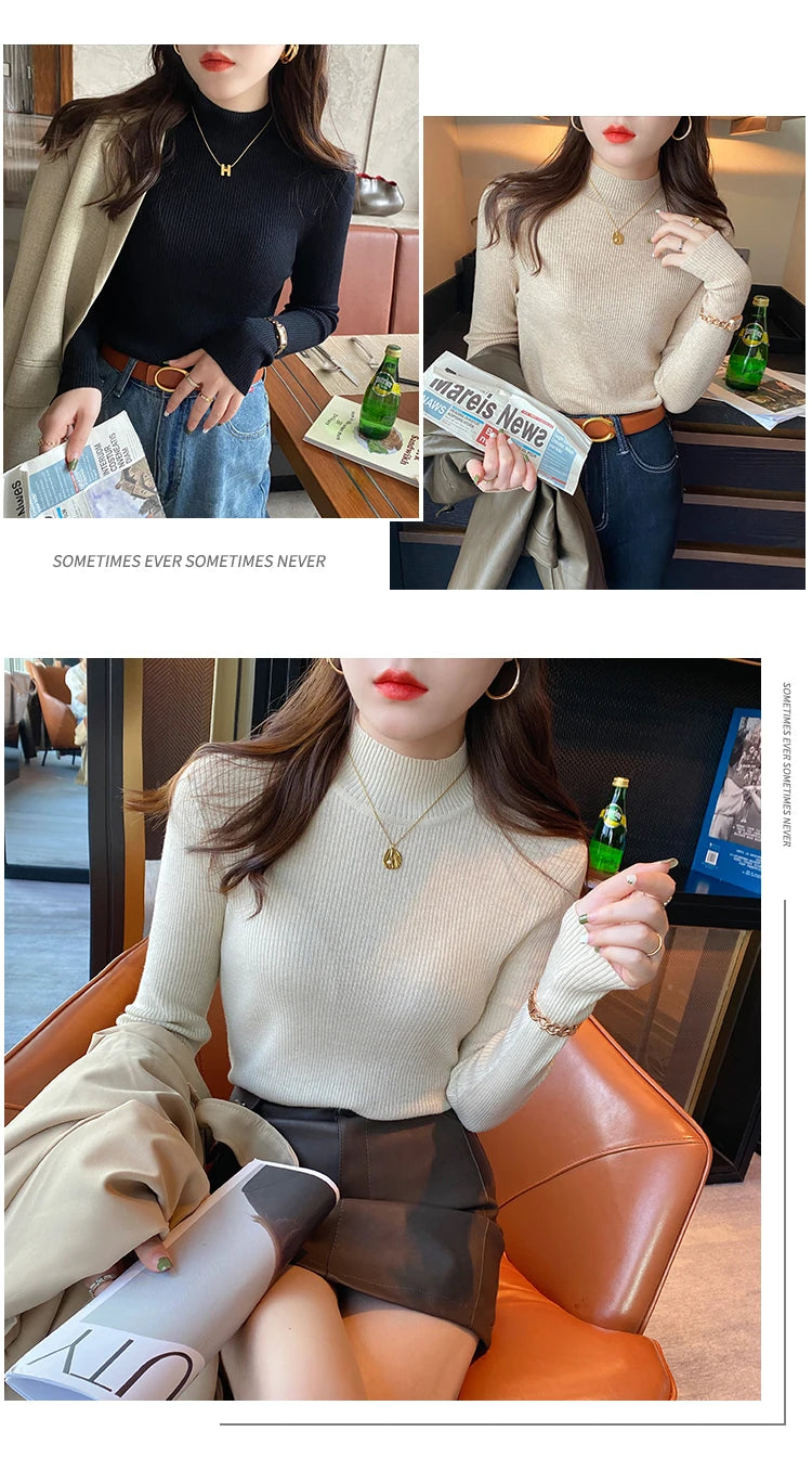 Mock Neck Women Sweater