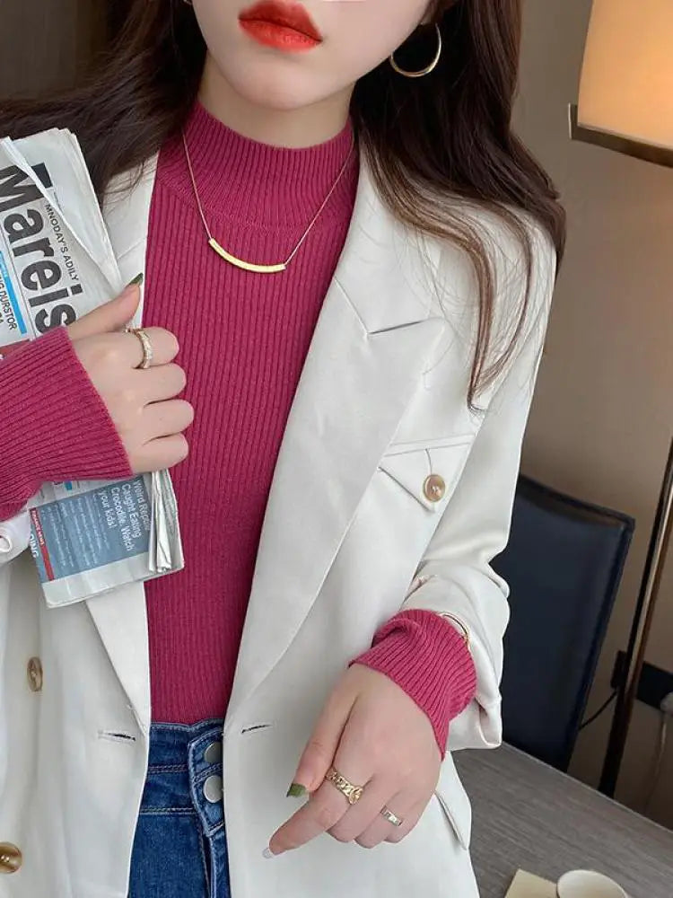 Mock Neck Women Sweater