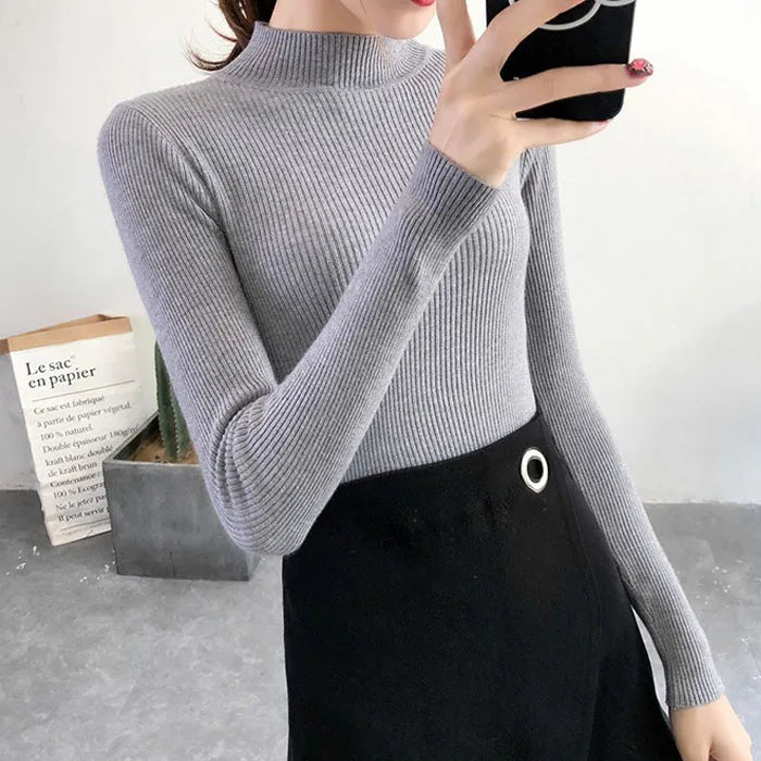 Mock Neck Women Sweater