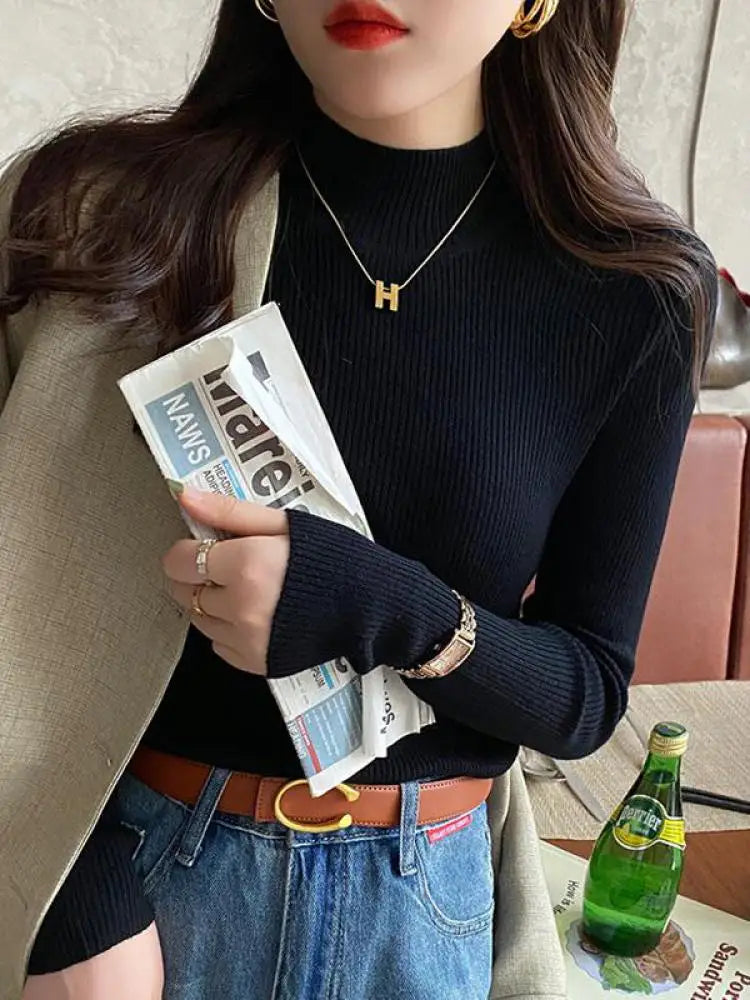 Mock Neck Women Sweater